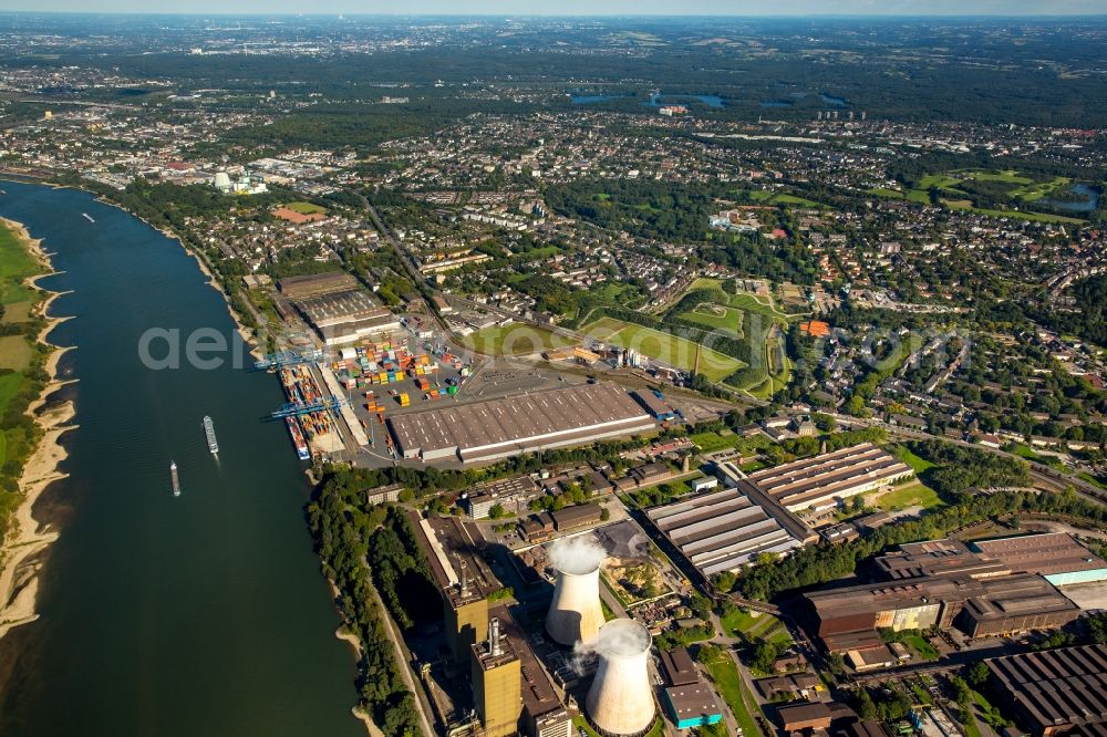 Aerial image Duisburg - Container Terminal in the port of the inland port Logport II in Duisburg in the state North Rhine-Westphalia