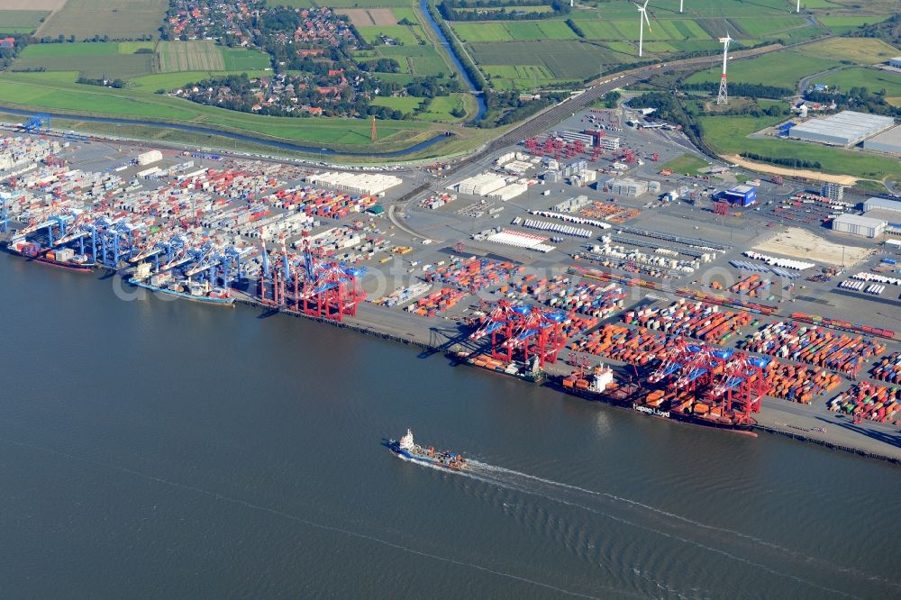 Aerial image Bremerhaven - Container Terminal in the port of Bremerhaven in the state Bremen