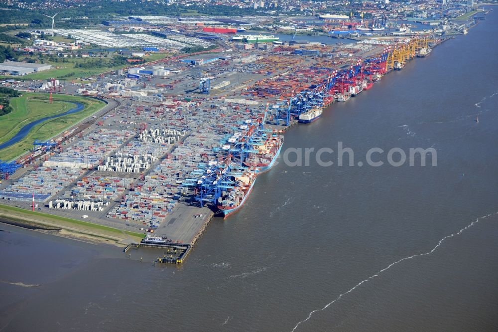 Aerial photograph Bremerhaven - Container Terminal in the port of Bremerhaven in the state Bremen