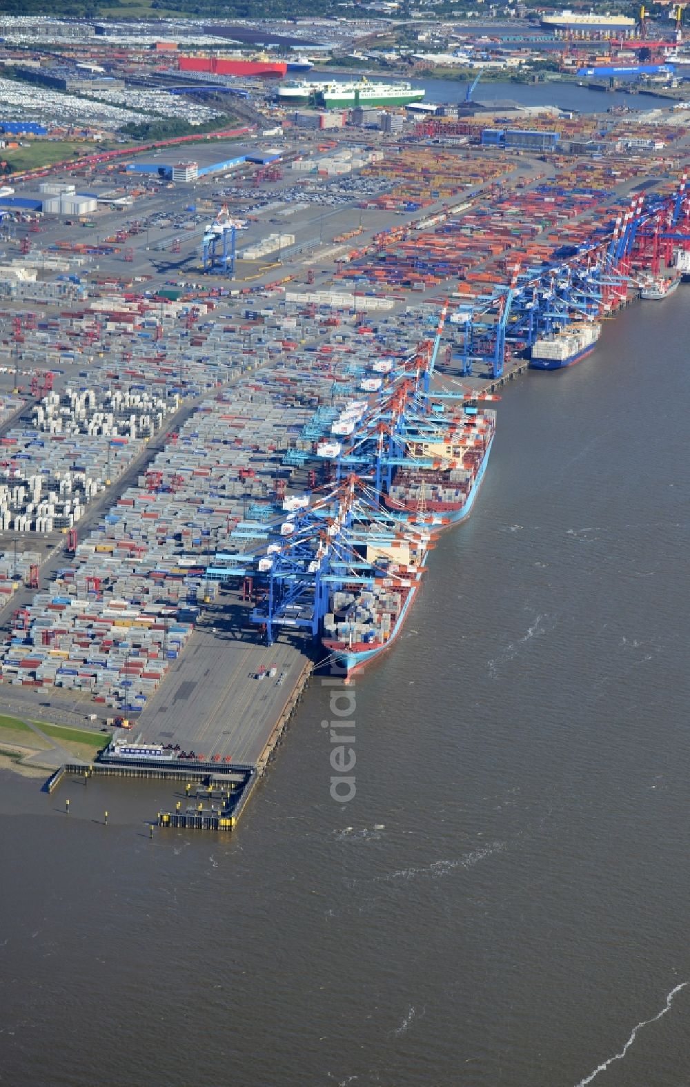 Bremerhaven from above - Container Terminal in the port of Bremerhaven in the state Bremen