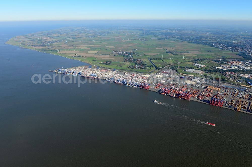 Bremerhaven from above - Container Terminal in the port of Bremerhaven in the state Bremen