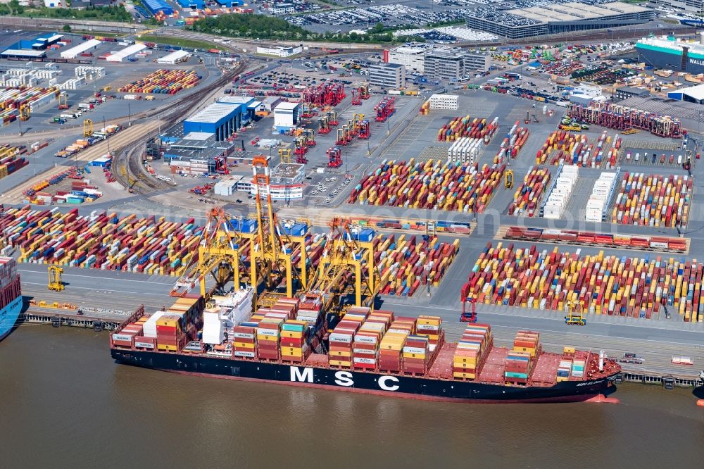 Aerial photograph Bremerhaven - Container Terminal in the port of Bremerhaven in the state Bremen