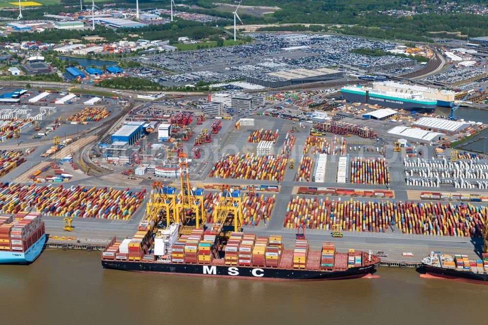 Bremerhaven from above - Container Terminal in the port of Bremerhaven in the state Bremen