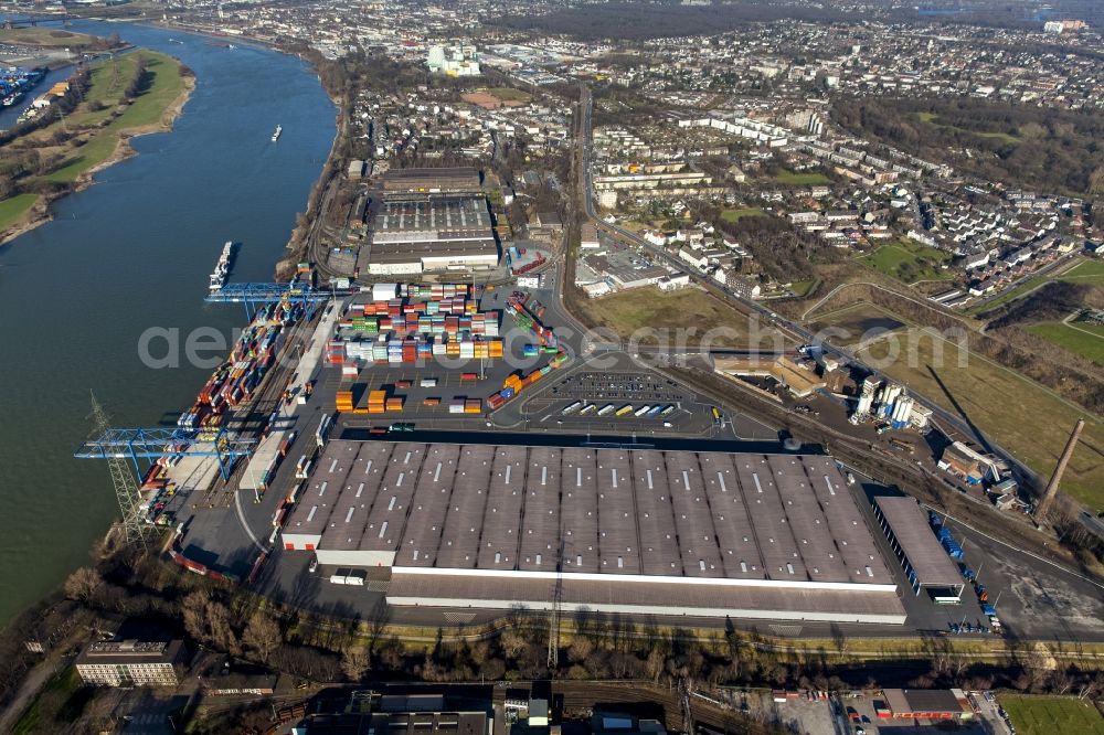 Aerial image Duisburg - View of a container terminal in Duisburg in the state North Rhine-Westphalia