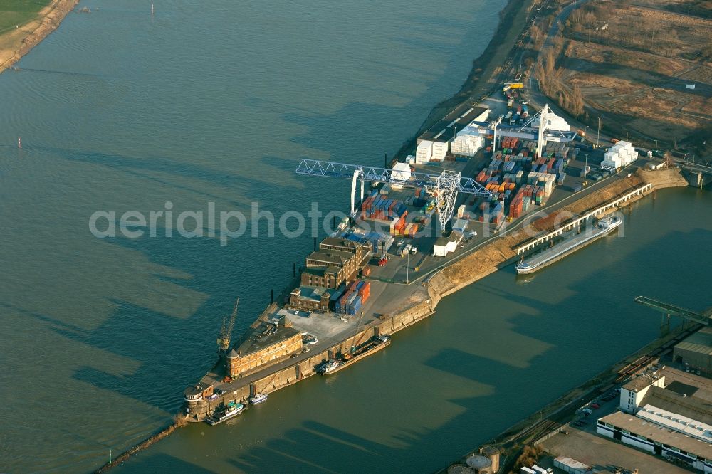 Aerial image Krefeld - View of a container terminal in Krefeld in the state North Rhine-Westphalia