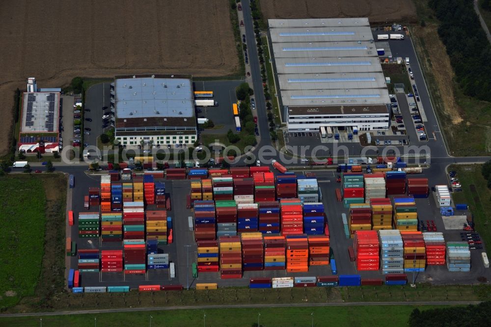 Aerial photograph Leipzig - Container terminal and logistics center of the DB Intermodal Services GmbH in Leipzig in Saxony