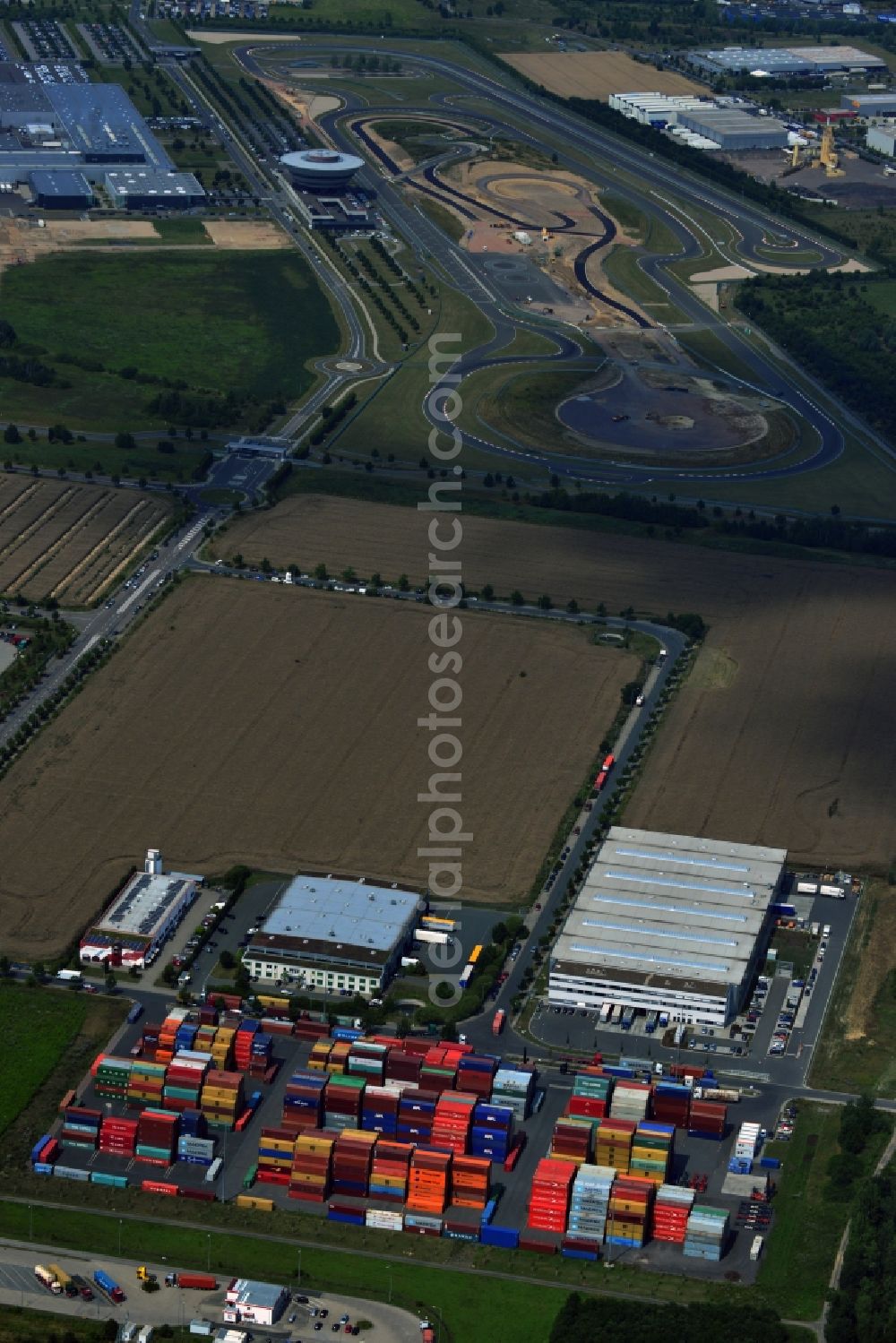 Aerial image Leipzig - Container terminal and logistics center of the DB Intermodal Services GmbH in Leipzig in Saxony