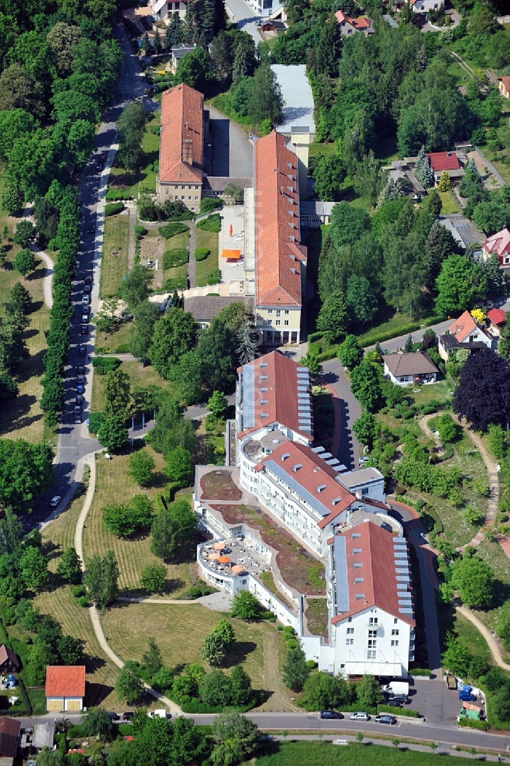 Bad Berka from above - Cordian nursing home on Turmweg in Bad Berka in Thuringia