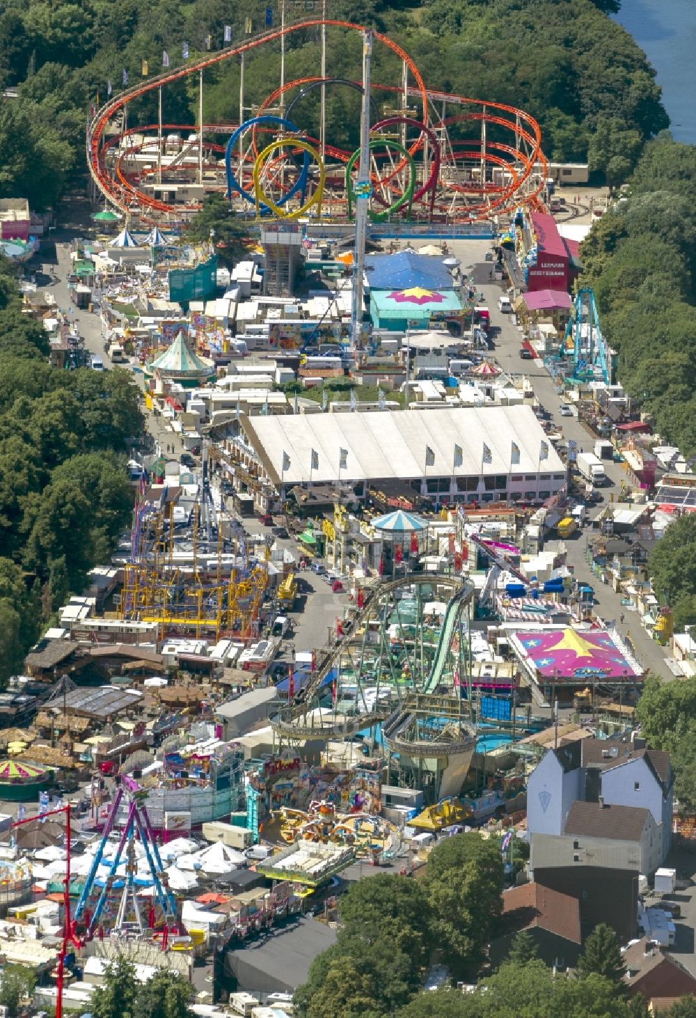 Aerial photograph Herne Crange - Funfair Cranger Kirmes in the district Crange of the city Herne in North Rhine-Westphalia