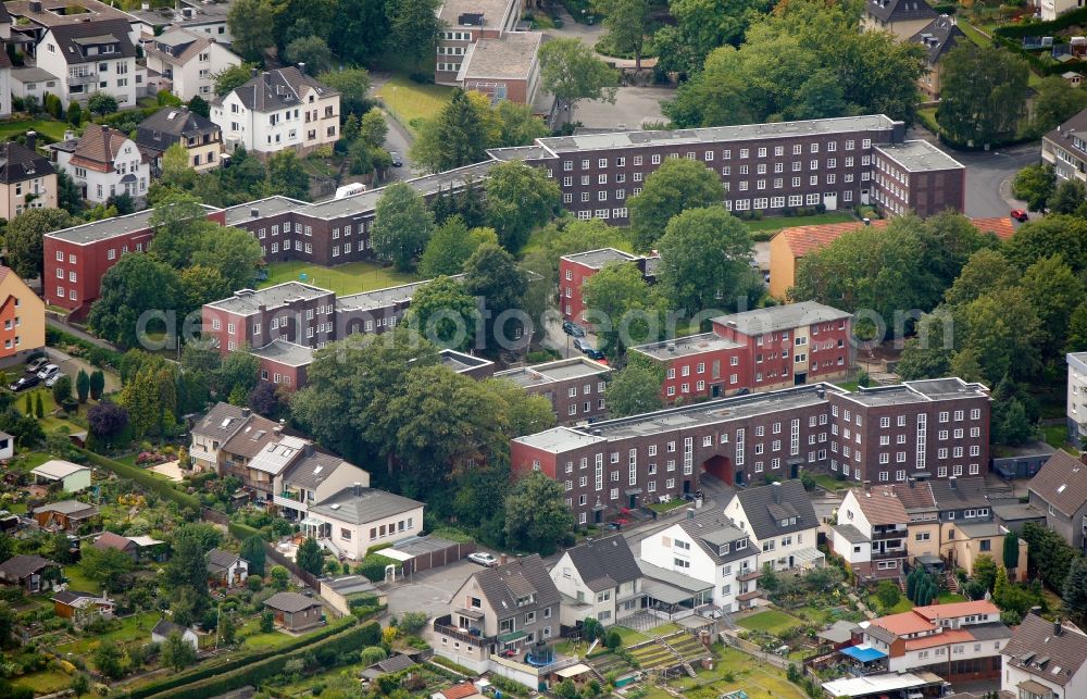 Hagen from the bird's eye view: View of the residential area Cuno Siedlung in Hagen in the state North Rhine-Westphalia