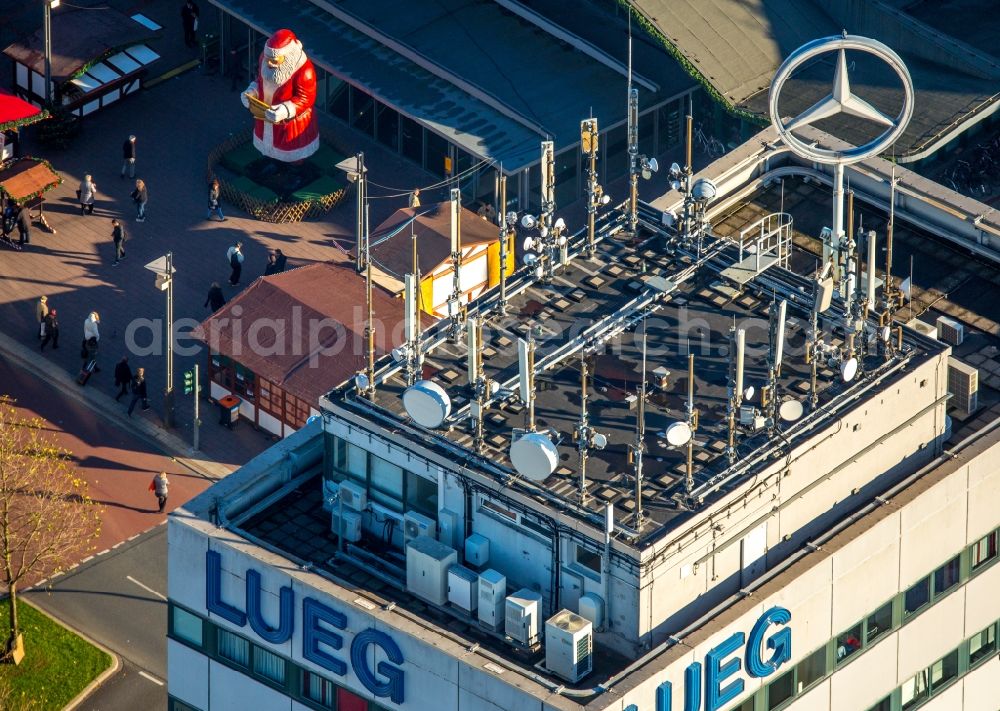 Aerial image Bochum - High-rise buildings LUEG Europahochhaus on Kurt-Schuhmacher-Platz in Bochum in the state North Rhine-Westphalia