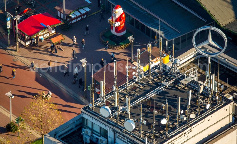 Aerial photograph Bochum - High-rise buildings LUEG Europahochhaus on Kurt-Schuhmacher-Platz in Bochum in the state North Rhine-Westphalia