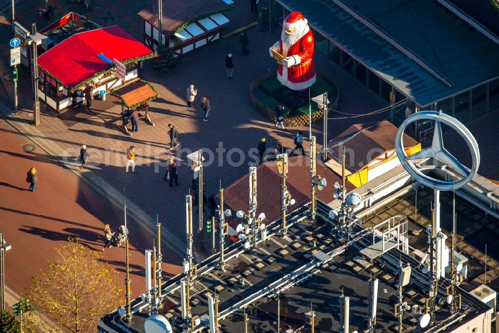 Bochum from above - High-rise buildings LUEG Europahochhaus on Kurt-Schuhmacher-Platz in Bochum in the state North Rhine-Westphalia