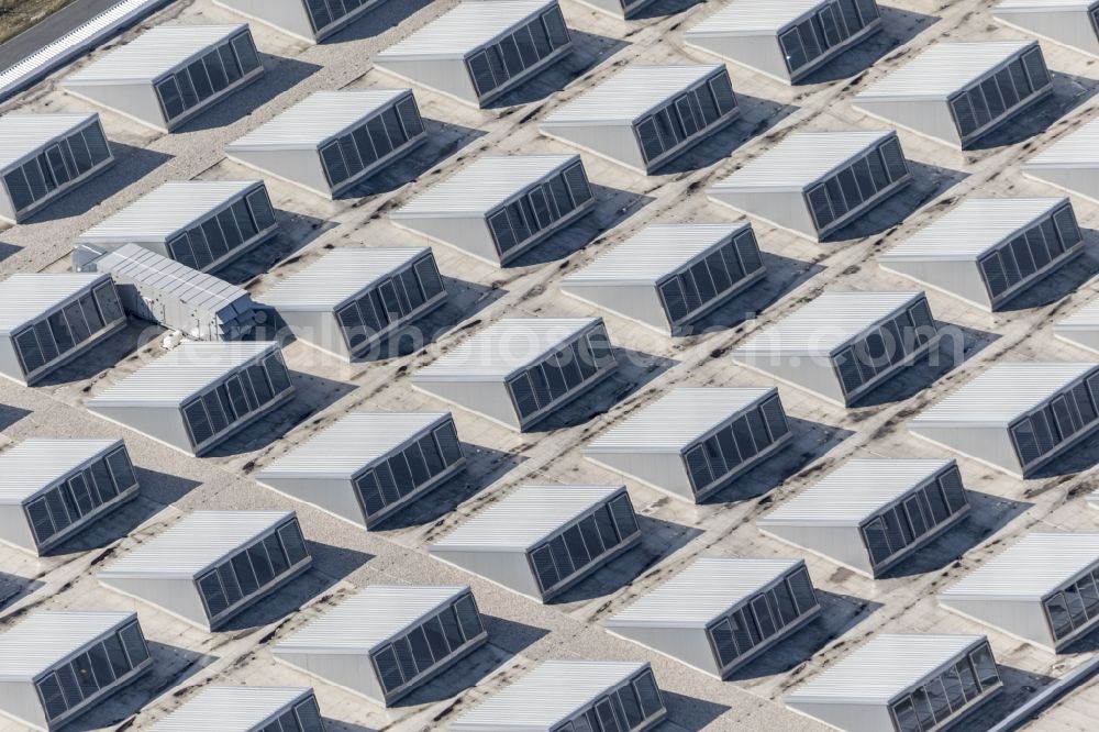 Moosburg from above - View of domrers of a roof in Moosburg in the state Bavaria