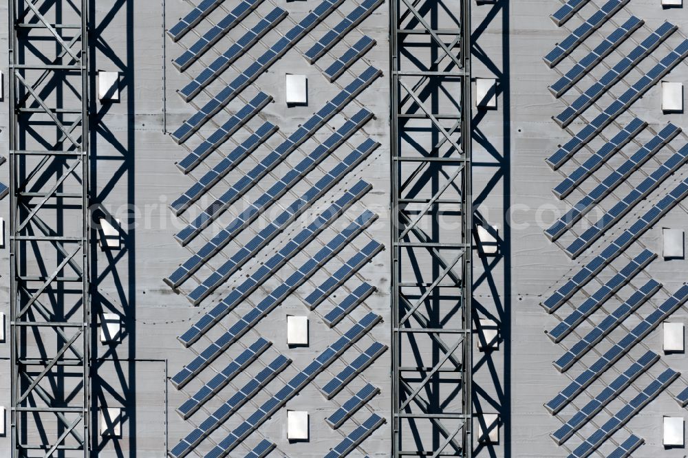 Aerial photograph Bremen - Roof construction of the exhibition halls of Messe Bremen in Bremen, Germany