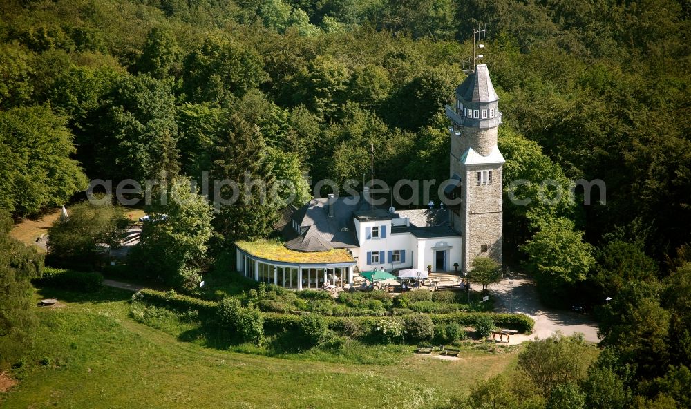 Iserlohn from above - View of the Danzturm in Iserlohn in the state of North Rhine-Westphalia