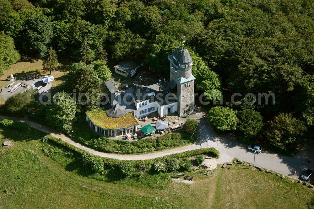 Iserlohn from above - View of the Danzturm in Iserlohn in the state of North Rhine-Westphalia