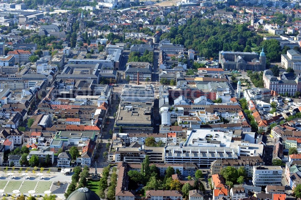 Darmstadt from the bird's eye view: City view of Darmstadt in the state Hesse