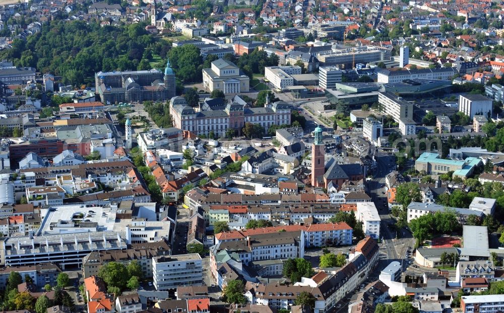 Aerial image Darmstadt - City view of Darmstadt in the state Hesse