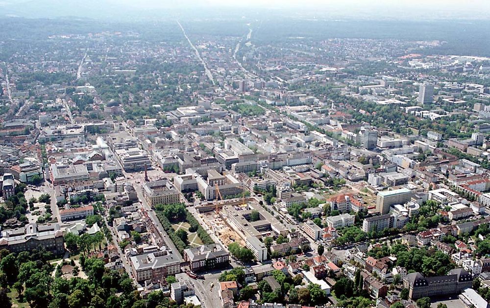 Aerial photograph Darmstadt / Hessen - Darmstadt / Hessen Blick auf das Stadtzentrum von Darmstadt in Hessen