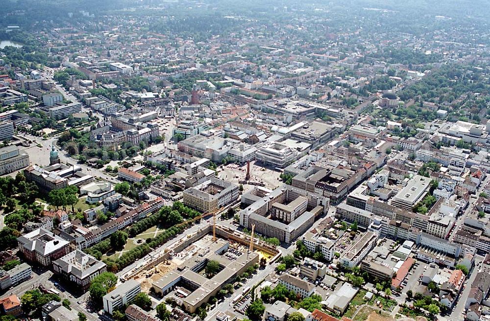 Darmstadt / Hessen from above - Darmstadt / Hessen Blick auf das Stadtzentrum von Darmstadt in Hessen