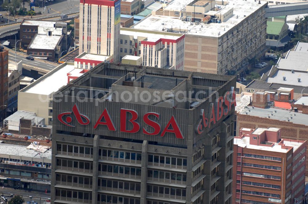 Johannesburg from the bird's eye view: The Absa Building in Johannesburg ist the headquarter of Absa Group Limited. The company is the largest consumer bank in South Africa