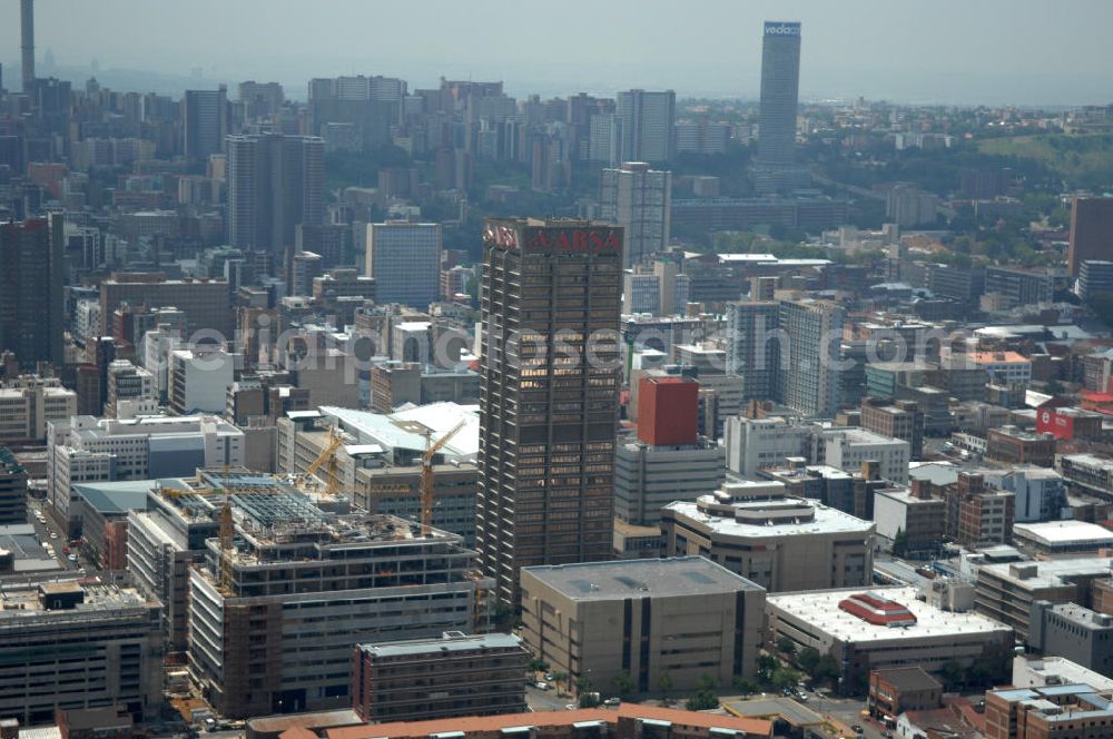 JOHANNESBURG from above - The Absa Building in Johannesburg ist the headquarter of Absa Group Limited. The company is the largest consumer bank in South Africa