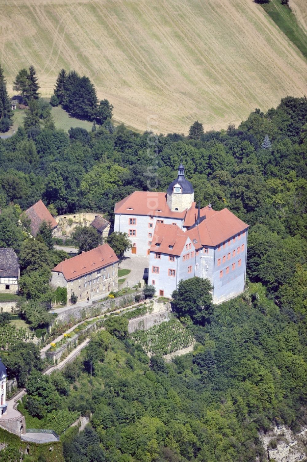 Dornburg-Camburg from above - View of the Old Palace in Dornburg-Camburg in Thuringia