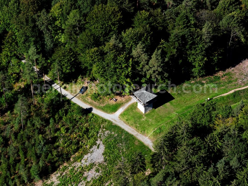 Aerial image Welzheim - The forts of Welzheim were two Roman military camp on the Middle Limes, a section of the UNESCO World Cultural Heritage Rhaetian Limes Obergermanisch- on the territory of the town in the Rems-Murr Welzheim district in Baden-Wuerttemberg. Among the most significant findings obtained in this excavation site, the wells were discoveries in the East Fort. They gave a comprehensive insight into the vegetation and into the living conditions of residents in the 2nd and 3 century