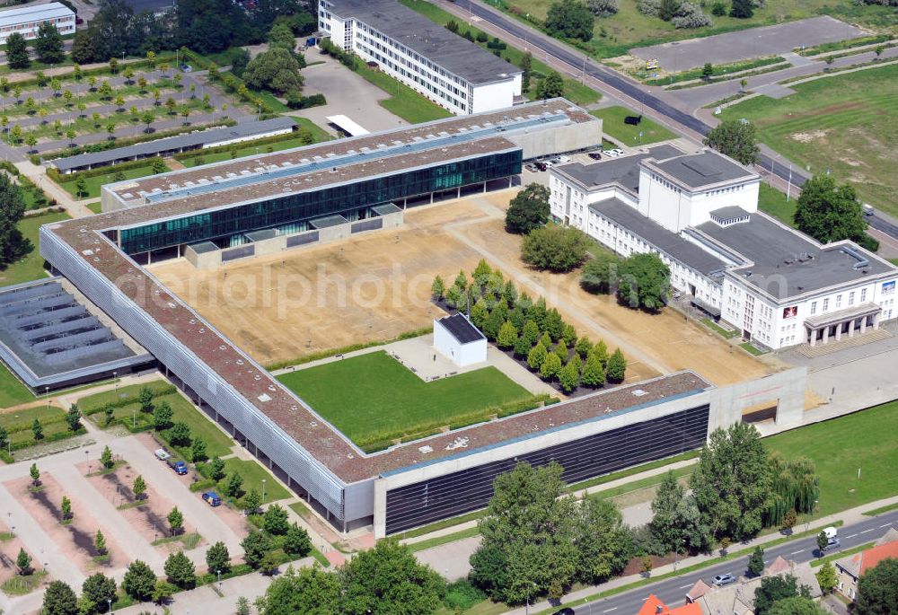 Bitterfeld from the bird's eye view: The vocational training center August von Parseval is a vocational school in the district of Anhalt-Bitterfeld. It is located in the western part of the local district Bitterfeld in Bitterfeld-Wolfen