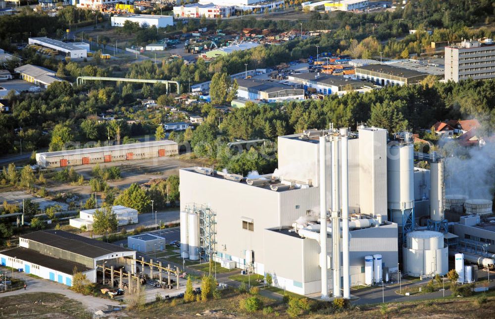 Aerial image Cottbus - View of the block heat and power plant in Cottbus, which was built at the site of the old power station in 1998