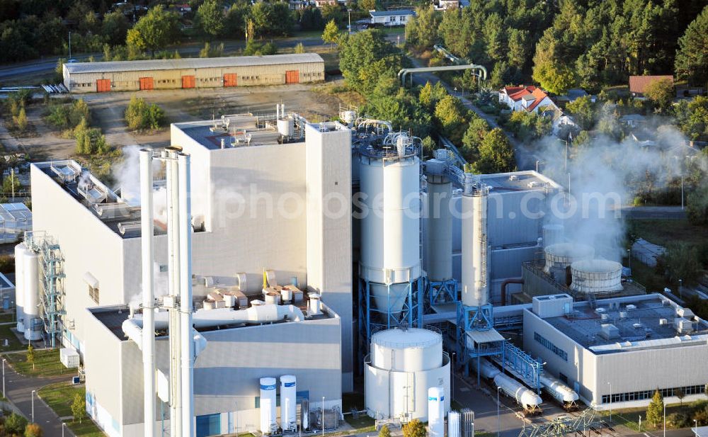 Aerial image Cottbus - View of the block heat and power plant in Cottbus, which was built at the site of the old power station in 1998