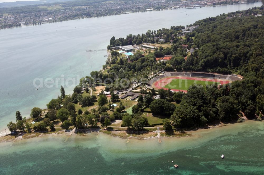 Aerial image Konstanz - The Bodensee Stadion is a multi-purpose stadium in Konstanz in Baden-Wuerttemberg