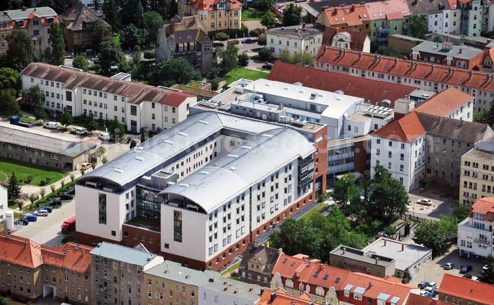 Wittenberg from above - View of the Protestant Paul Gerhardt hospital in Wittenberg, a hospital with special treatment facilities. It was founded more than 125 years ago