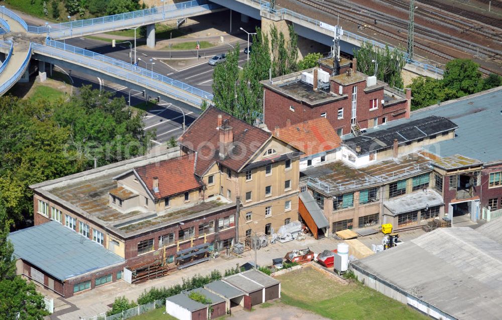 Gotha from above - View of the pedestrian viaduct Gothaa, which crosses the Ohrfrufer Street and South Street