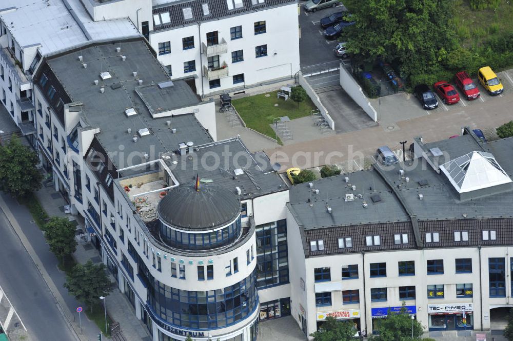 Aerial photograph Bernau - Look at the Rollbergeck in Bernau. The building houses retail shops and clinics