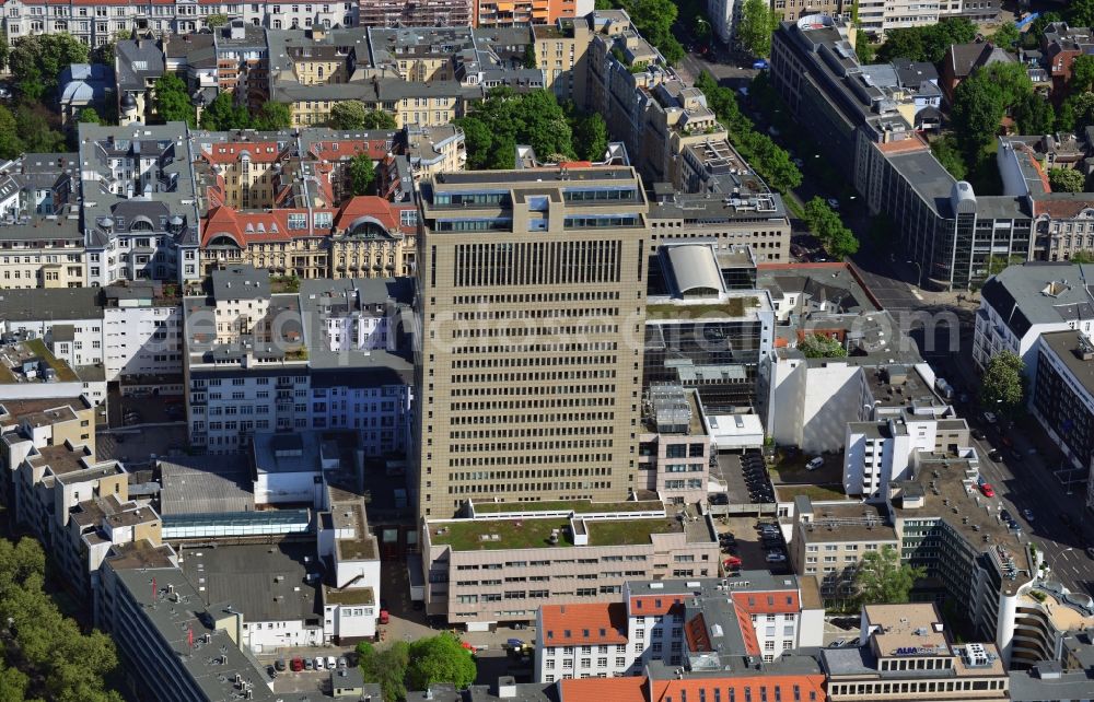 Aerial photograph Berlin - View at the high building of the shopping and office complex of the Ku Damm Karree