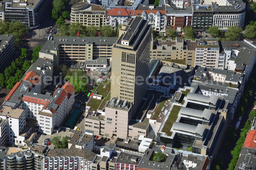 Aerial image Berlin - View at the high building of the shopping and office complex of the Ku Damm Karree