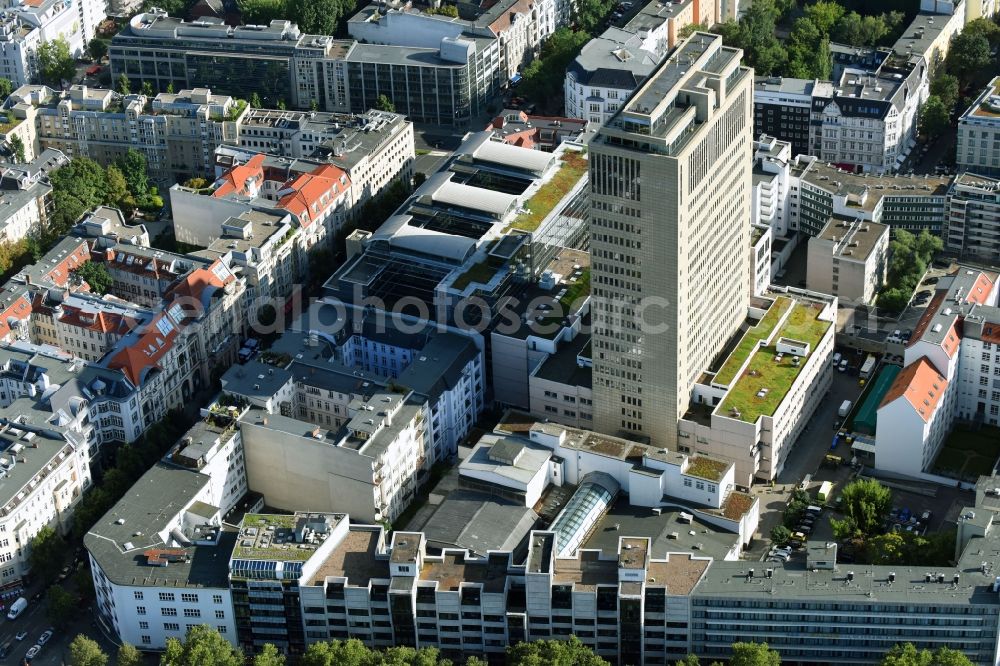 Aerial image Berlin - View at the high building of the shopping and office complex of the Ku Damm Karree