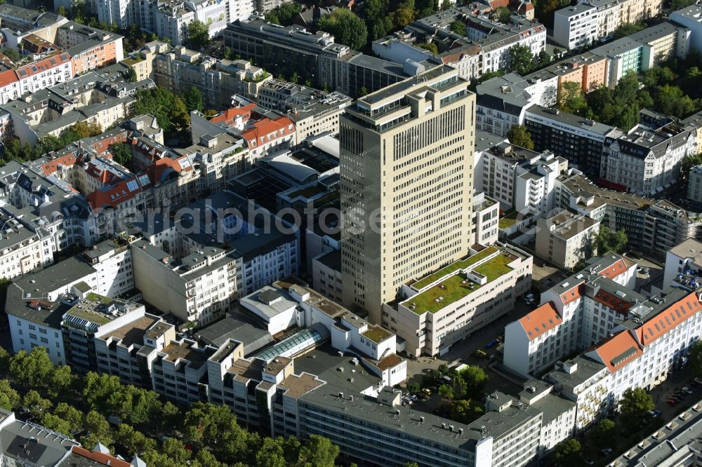 Aerial photograph Berlin - View at the high building of the shopping and office complex of the Ku Damm Karree