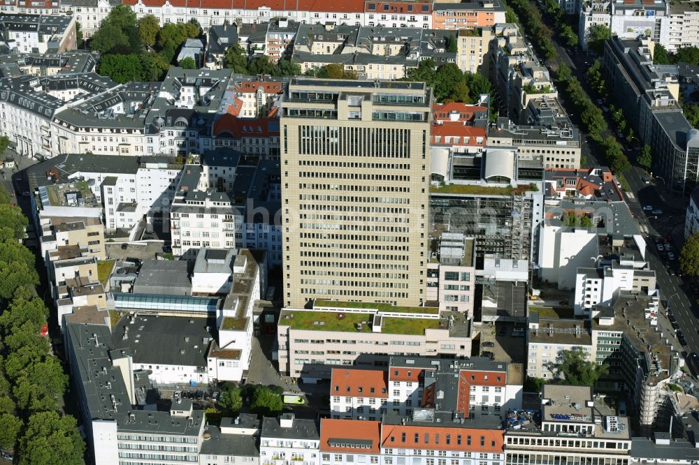 Berlin from above - View at the high building of the shopping and office complex of the Ku Damm Karree