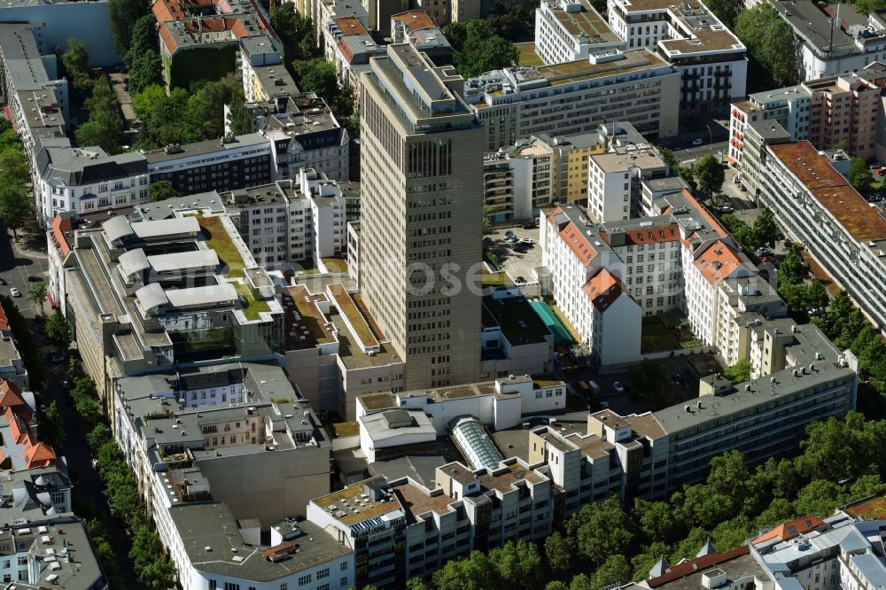 Berlin from above - View at the high building of the shopping and office complex of the Ku Damm Karree