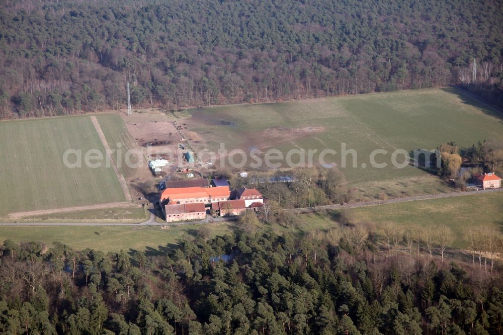 Aerial image Heusenstamm - Patershausen is now a farmhouse, it was formerly a Benedictine- and later Cistercian convent in the district Heusenstamm in the state hesse. hofgut-patershausen.de