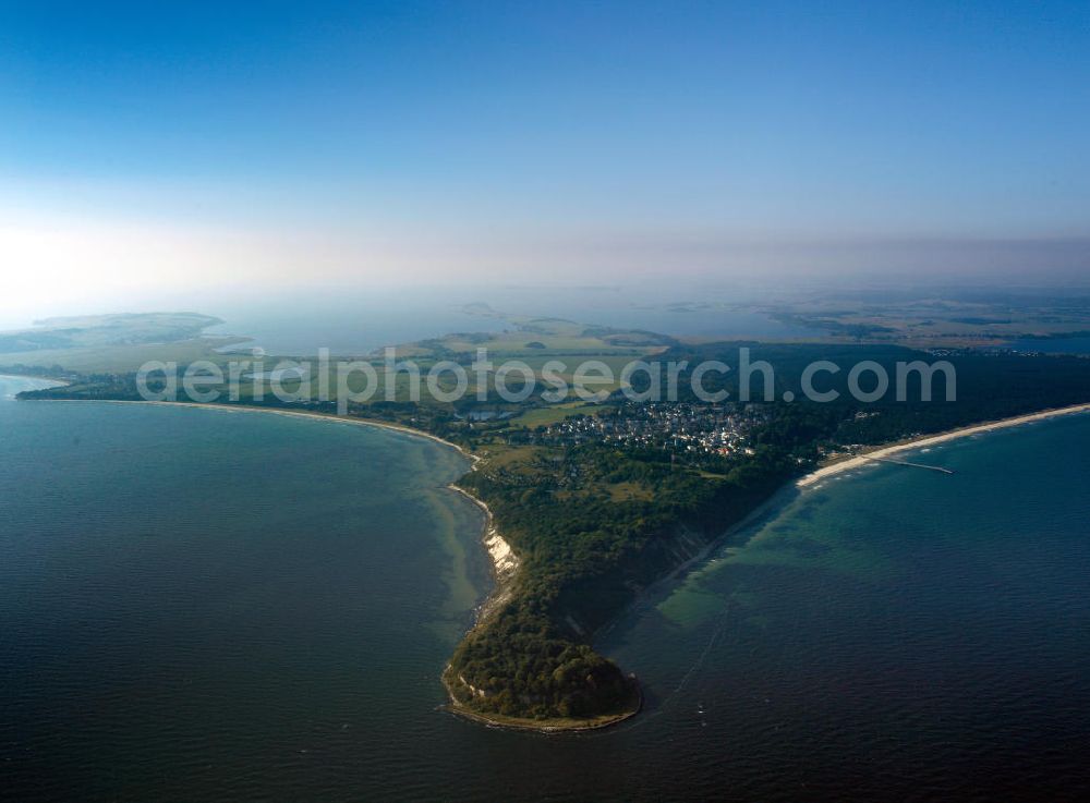 Aerial image Amt Mönchgut-Granitz - View of Cape Nordperd, the easternmost point of the Baltic Sea island of Ruegen. It is part of the biosphere reserve Southeast and of the nature reserve Mönchgut