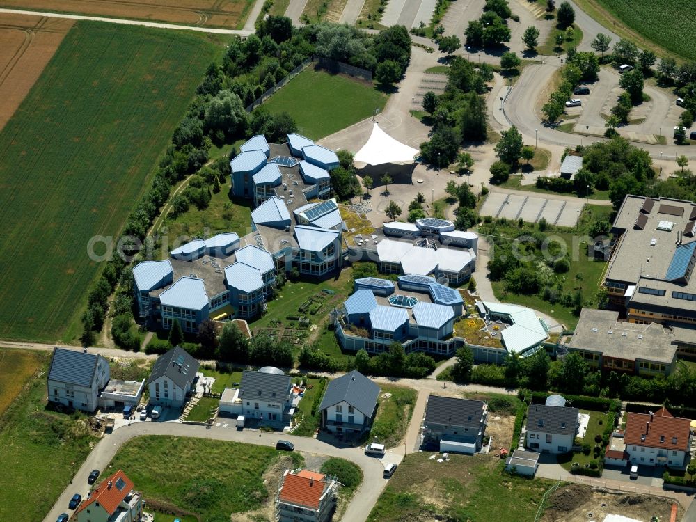 Gomaringen from the bird's eye view: The Karl von Frisch High School in Dußlingen in the county of Gomaringen in the state of Baden-Württemberg. The facilities are renowned for their architecture which mostly resembles a bee hive. The school opened in 1991 and was adjusted through several construction phases