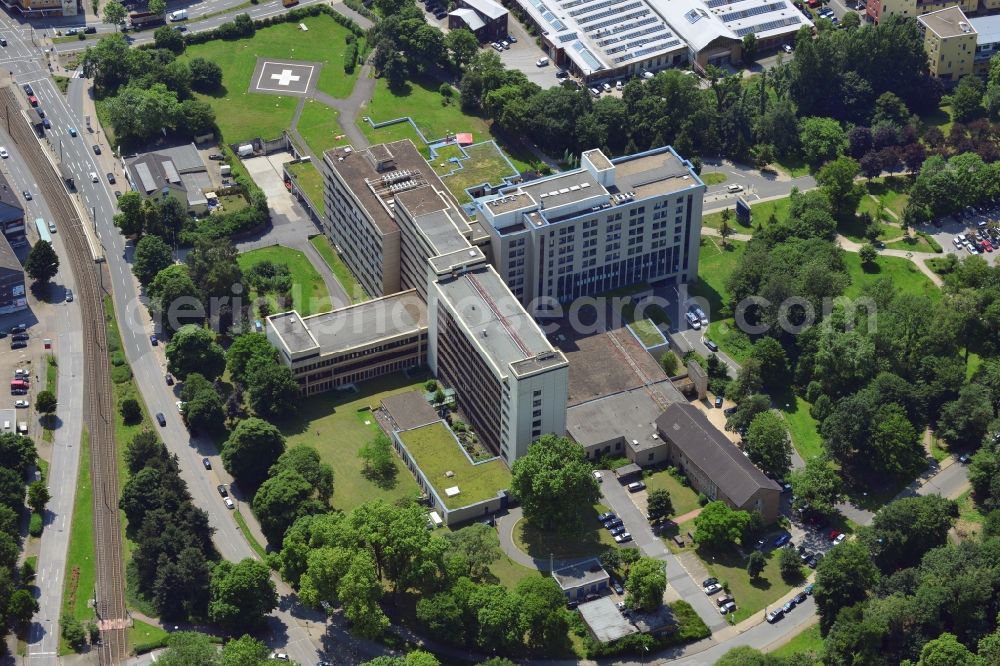 Dortmund from above - The clinic centre and medical center North of the hospital Dortmund in the city of Dortmund in the state of North Rhine-Westphalia. The together with the medical center Mitte, the Dortmund Clinic is the second biggest communal hospital in Germany