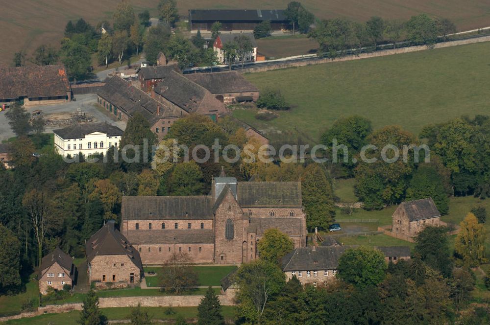 Aerial image Amelungsborn - Blick auf das Kloster Amelungsborn. Gegründet wurde es im Jahr 1135 und ist eines der ältesten Zisterzienserkloster Niedersachsens. Gestiftet wurde es von Graf Siegfried IV. von Boyneburg und benannt wurde es nach der Quelle auf den Gelände am Amelung. 1569 wurde im Zuge der Reformation eine Schule im Kloster eingerichtet. Kontakt: Abt Eckhard Gorka, Landessuperintendent, Sprengel Hildesheim-Göttingen, Michaelisplatz 3a, 31134 Hildesheim, Tel. 05121 / 32 45 7,