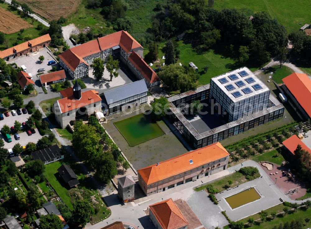 Aerial photograph Körner OT Volkenroda - The monastery Volkenroda is a former Cistercian monastery in the district of Volkenroda in the municipality Körner in Thuringia. Körner is a rural community in Unstrut-Hainich-Kreis in Thuringia in Germany