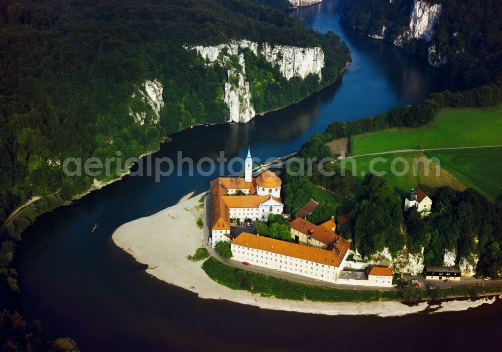 Kelheim from above - The monastery Weltenburg at Kelheim is a Benedictine abbey in Bavaria