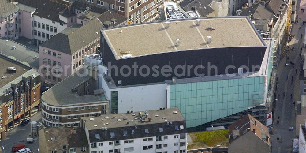 Dortmund from the bird's eye view: Blick auf das Konzerthaus Dortmund. 2002 eröffnet, verfügt der Konzertsaal des Hausen über 1500 Sitzplätze und ist durch eine moderne Stahl-Glas-Architektur geprägt. Look at the Konzerthaus Dortmund. Opened in 2002, the concert hall has over 1500 seats and is characterized by a modern steel and glass architecture.